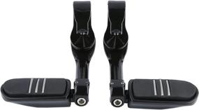 img 3 attached to 🏍️ Harley TCMT 1-1/4" 1.25" 32mm Black Angled Highway Engine Guard Foot Pegs Kit with Long Reach (2 x Footpegs + Mounting Clamps, Black)