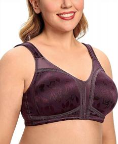 img 3 attached to Comfortable Non-Padded Wirefree Plus Size Bra For Large Busts With Full Coverage And Minimizing Effect - Sizes 36B To 48G For Women By JOATEAY