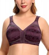 comfortable non-padded wirefree plus size bra for large busts with full coverage and minimizing effect - sizes 36b to 48g for women by joateay logo