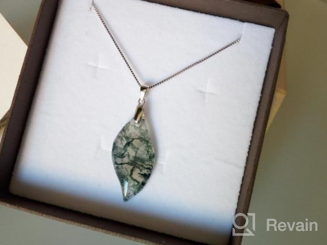 img 1 attached to 925 Sterling Silver Leaf Teardrop Stone Pendant Necklace - COAI review by Katie Bobzien