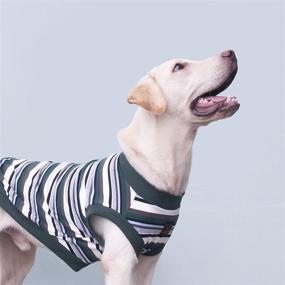 img 1 attached to 🐶 ARUNNERS XL Sleeveless Strip Tank Top Vest: Stylish Dog Shirt for Large Breed Dogs Labrador & Border Collie Puppy - Sweatshirt Design - Green Strip