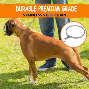 img 2 attached to 🐶 JuWow Chain Dog Training Choke Collar: Adjustable Stainless Steel Slip Collar for Small, Medium & Large Dogs – Durable, Weather Proof & Tarnish Resistant Metal Chain – Pack of 1 (20 x 0.98 Inch)