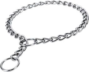 img 4 attached to 🐶 JuWow Chain Dog Training Choke Collar: Adjustable Stainless Steel Slip Collar for Small, Medium & Large Dogs – Durable, Weather Proof & Tarnish Resistant Metal Chain – Pack of 1 (20 x 0.98 Inch)