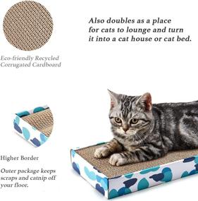 img 1 attached to 🐱 3-Pack PEEKAB Cat Scratcher Cardboard – Reversible Cat Scratch Pad and Corrugated Scratching Bed with Catnip Included