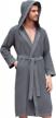 men’s waffle robe w piping – hooded lightweight cotton, full length ultra soft spa sleepwear bathrobe - waffle weave robe 2 logo