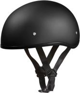 🏍️ daytona helmets motorcycle half helmet skull cap - dull black: dot approved & 100% safe logo