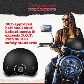 img 1 attached to 🏍️ Daytona HELMETS Motorcycle Half Helmet Skull Cap - Dull Black: DOT Approved & 100% Safe