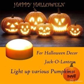 img 2 attached to Set of 3 Halloween Pumpkin Lights with Remote & Timer - Battery Operated LED Decorative Flickering Flameless Candle Set in Bright Orange Color for Jack-O-Lantern Décor, Party, Home, Christmas Decorations - Bulk Option Available