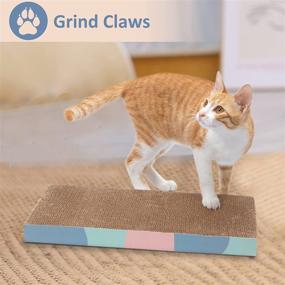 img 1 attached to 🐱 Premium Reversible Cardboard Cat Scratcher Pad with Catnip and Ball - Ideal Indoor Cat Scratch Board by WDTKPTXL