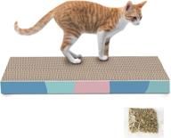 🐱 premium reversible cardboard cat scratcher pad with catnip and ball - ideal indoor cat scratch board by wdtkptxl logo