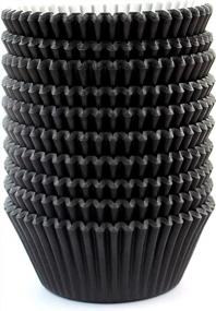 img 4 attached to Halloween-Themed Standard Size Baking Cups - 200 Pcs In Black - By Eoonfirst