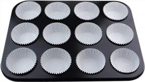 img 1 attached to Halloween-Themed Standard Size Baking Cups - 200 Pcs In Black - By Eoonfirst