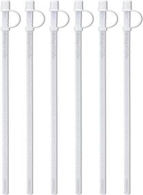 img 2 attached to Pack of 6, 15-Inch Bendable Straws for Large Mugs - Flexible and Convenient
