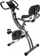 get fit at home: foldable magnetic exercise bike with 8-level resistance and pulse sensors in black & grey logo