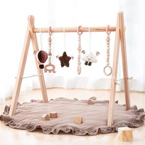 img 3 attached to 👶 Razee Wooden Baby Play Gym Play Mat: Stimulating Sensory Toys and Foldable Design