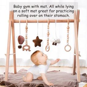 img 2 attached to 👶 Razee Wooden Baby Play Gym Play Mat: Stimulating Sensory Toys and Foldable Design
