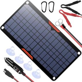 img 4 attached to OYMSAE 10W 12V Solar Panel Car Battery Charger - Portable Waterproof Power Trickle Charger & Maintainer for Car, Boat, Automotive, RV - with Cigarette Lighter Plug and Alligator Clip