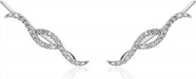 img 4 attached to Stunning Cubic Zirconia Wave Earrings For Women & Girls - YOQUCOL