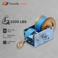 🚤 3200lbs heavy duty hand crank boat winch strap with hook - top-rated atv boat trailer winch логотип