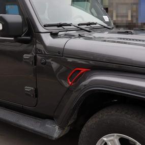 img 2 attached to Voodonala для Jeep JL боковой кондиционер вентиляционное отверстие декоративная отделка для 2018-2022 Jeep Wrangler JL JLU Gladiator JT, ABS красный