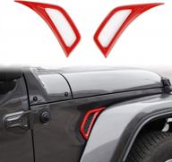 voodonala for jeep jl side air conditioning vent outlet decoration trim for 2018-2022 jeep wrangler jl jlu gladiator jt, abs red logo