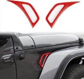 img 4 attached to Voodonala For Jeep JL Side Air Conditioning Vent Outlet Decoration Trim For 2018-2022 Jeep Wrangler JL JLU Gladiator JT, ABS Red