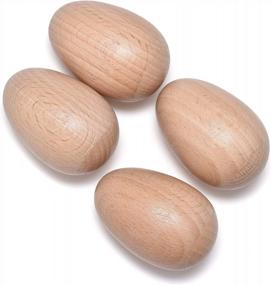 img 4 attached to 4 PCS Wood Egg Shakers Set - Musical Percussion Instruments Natural Finish