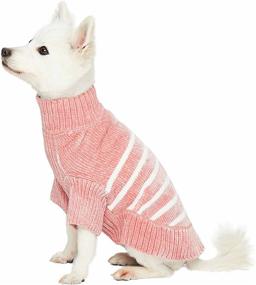 img 2 attached to 🐶 Cozy Soft Chenille Classy Striped Dog Sweaters - Blueberry Pet 9 Colors