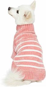 img 4 attached to 🐶 Cozy Soft Chenille Classy Striped Dog Sweaters - Blueberry Pet 9 Colors