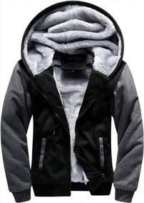 img 4 attached to Men'S Full Zip Winter Fleece Hoodie Jackets - Thick And Warm Coats By TOLOER