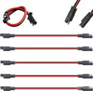 💡 5-pack 12-inch 10-gauge 2-pin quick disconnect audiopipe polarized wire harness with heavy duty sae connector bullet leads, high-quality cable логотип