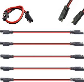 img 4 attached to 💡 5-Pack 12-Inch 10-Gauge 2-Pin Quick Disconnect Audiopipe Polarized Wire Harness with Heavy Duty SAE Connector Bullet Leads, High-Quality Cable