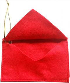 img 2 attached to Рождественский конверт Gizhome из 20 предметов для отправки писем Деду Морозу, рождественские подарочные пакеты для конфет, держатели для денег и карт, елочные украшения с вышивкой (красный)