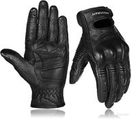 🧤 motoboy leather motorcycle gloves: full finger touch screen with hard knuckle protector & breathable design for men and women (perforated black) logo