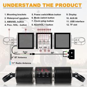 img 3 attached to 🔊 Premium OPL5 Motorcycle Speaker Systems: BT Waterproof Stereo Speakers with Bar Mount & Multiple Audio Features for Motorcycle, ATV, UTV (MT487)