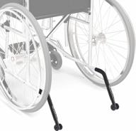 rear wheelchair anti tippers with wheels, black - adjustable anti roll back device for wheelchair - prevent wheelchairs from tip overs while standing - pair logo