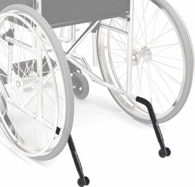 img 4 attached to Rear Wheelchair Anti Tippers With Wheels, Black - Adjustable Anti Roll Back Device For Wheelchair - Prevent Wheelchairs From Tip Overs While Standing - Pair