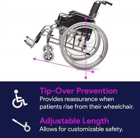 img 2 attached to Задняя инвалидная коляска Anti Tippers с колесами, черный - регулируемое устройство против отката для инвалидной коляски - предотвращает опрокидывание инвалидной коляски во время стояния - пара