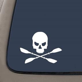 img 1 attached to 🛶 NI176 Kayak Crossbones Decal Sticker: Oars Paddle Canoe Rafting Rapids - 6 Inch