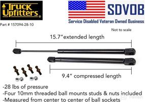 img 3 attached to 🚚 Set of 2 Gas Props for Truck Upfitters: 16 Inches (15.7" Extended, 9.4" Compressed, 28 lbs of Pressure each) – Compatible with ATC, Snugtop, and Leer Camper Shell/Truck Cap Rear Door. Measurement Required! Includes 4 Ball Mounts!