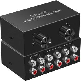 img 4 attached to RCA 2-In 4-Out Stereo Audio Switcher Plug & Play Compatible With TV, Blu -Ray Player, DVD Player, CD, Amplifier And Speaker