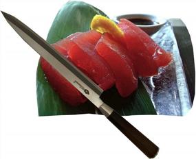 img 2 attached to VG-10 Нож для суши из нержавеющей стали 10 дюймов и 11 дюймов Палисандр Коричневая ручка Высокоуглеродистая синяя сталь Японское лезвие для сашими