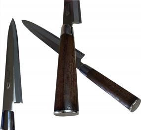 img 1 attached to VG-10 Нож для суши из нержавеющей стали 10 дюймов и 11 дюймов Палисандр Коричневая ручка Высокоуглеродистая синяя сталь Японское лезвие для сашими