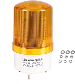 img 4 attached to 🚨 High-Visibility Industrial LED Rotating Strobe Beacon Warning Lights with Buzzer - Yellow (110v AC)