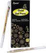 set of 6 fine point metallic gold gel pens by dyvicl - 0.8 mm ink for drawing, sketching, illustration, adult coloring, and journaling on black paper logo