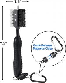 img 3 attached to KVV Golf Club Brushes With Magnetic Clasp, Comfortable Rubber Grip