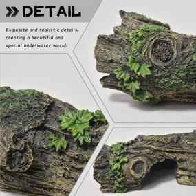 img 1 attached to Hollow Tree Trunk Ornament for Aquariums and Reptile Habitats: PTFJZ Small Fish Tank Accessories