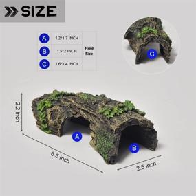 img 3 attached to Hollow Tree Trunk Ornament for Aquariums and Reptile Habitats: PTFJZ Small Fish Tank Accessories