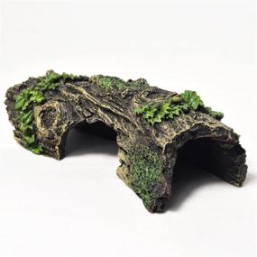 img 4 attached to Hollow Tree Trunk Ornament for Aquariums and Reptile Habitats: PTFJZ Small Fish Tank Accessories
