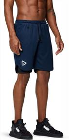 img 1 attached to Мужские шорты для бега Quick Dry 2-в-1 с карманом для телефона для спортзала и тренировок от Pinkbomb